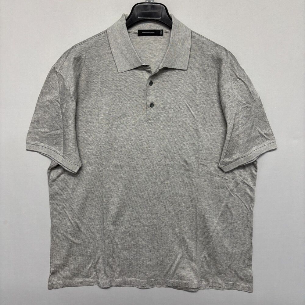 Ermenegildo Zegna Men Short Sleeve Polo Shirt Size 3XL 58 Knit Cotton C131 -30